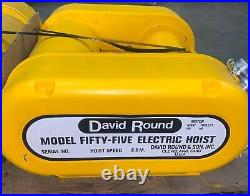 Brand New! David Round 1/2 Ton 1-1/2HP Smooth Drum Electric Hoist (#Model 55)