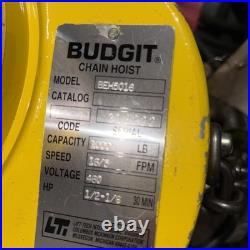 Budgit BEH5016 1/2 Ton Electric Chain Hoist 10' Travel 16FPM 230/460V 3Ph