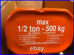 CM Electric Hain Hoist 2403B 1/2 Ton 15' Lift 16' Per Min Speed 115-1-60 Power CM Electric Hain Hoist 2403B 1/2 Ton 15' Lift 16' Per Min Speed 115-1-60 Power
