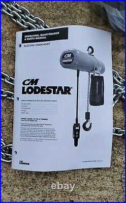 CM LODESTAR Electric Chain Hoist 1/8 Ton. NEW