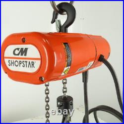 CM Shop Star 1/4Ton 500Lbs. 15' Lift Electric Hoist 480V 16fpm With Pendant