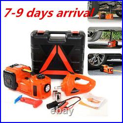 Car 5T 5Ton Jack Stand Lifting Electric Hydraulic + Air Pump Electric Wrench Kit
