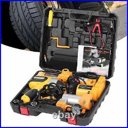 Car Electric Jack Lift 170-420mm 3 Ton DC 12V With Impact Wrench Air Pump Set