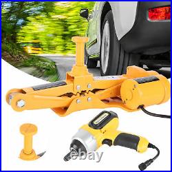 Car Electric Scissor Jack Lift 170-420mm 3 Ton DC 12V With Impact Wrench Set