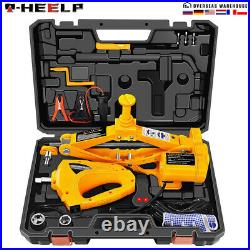 Car Jack Lift 3 Ton 12 V Electric Scissor Floor Jack With Impact Wrench Tool Kit