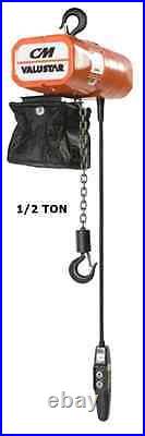 Cmco Valustar Electric Chain Hoist 1/2 Ton Capacity, 1 Speed 16 Fpm 10 Ft Lift