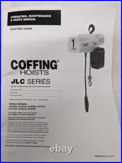 Coffing 08249w Jlc4008-1-20 2-ton 8 Fpm Electric Chain Hoist Hook Mounted New B2