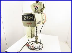 Coffing EC4016.4 2 Ton Electric 2-Speed Chain Hoist 5/16 FPM 13' Lift withTrolley