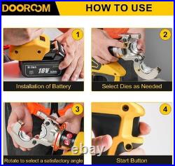 Crimper Tool, 6 Ton Electric Hydraulic Crimper Plier, Rechargeable Crimping Tool