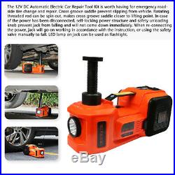 DC 12V 5Ton Electric Jack Hydraulic Floor with impact Wrench Socket Tire Change