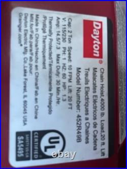 Dayton 2 TON Electric Chain Hoist Dayton 2 TON Electric Chain Hoist