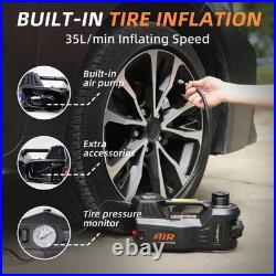 Durable 5 Ton Electric Car Jack 12V Hydraulic, Tire Inflator, Compact Kit