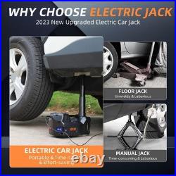Durable 5 Ton Electric Car Jack 12V Hydraulic, Tire Inflator, Compact Kit