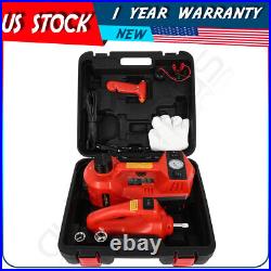 Electric 12V Car Jack 5Ton Floor Jack Lift with Impact Wrench & Tire Inflator Pump