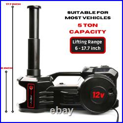 Electric Car Jack Kit 5 Ton with Power Impact Wrench and Tire Inflator Pump Lift