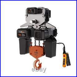 Electric Chain Hoist 10 ton withPower Trolley Variable Speed Trolley 208240V