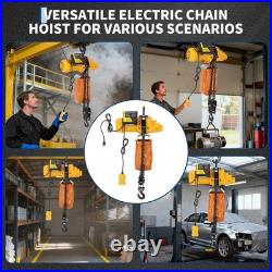 Electric Chain Hoist 1100 lbs Load, Single Phase Crane Hoist 15 ft Lifting 110V
