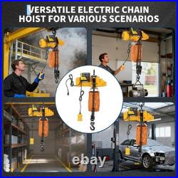 Electric Chain Hoist 1100 lbs Single Phase Crane Hoist Load 15 ft Lifting Height