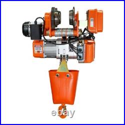 Electric Chain Hoist Power Trolley 2200lb 1 ton 1 Speed 20 ft. G80 Chain