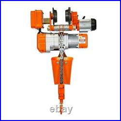 Electric Chain Hoist Power Trolley 2200lb 1 ton 1 Speed 20 ft. G80 Chain