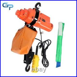 Electric Chain Hoist Single Phase Crane Hoist 2200lbs Load 10ft Lifting 110V