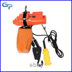 Electric Chain Hoist Single Phase Crane Hoist 2200lbs Load 10ft Lifting 110V