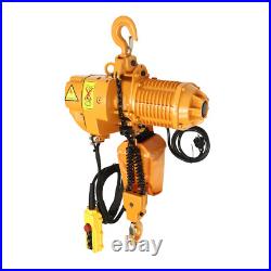 Electric Chain Hoist Single Phase Hoist Crane 10FT Chain 110V 1.6KW 2204LBS 1Ton