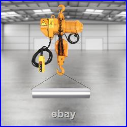 Electric Chain Hoist Single Phase Hoist Crane 10FT Chain 110V 1.6KW 2204LBS 1Ton