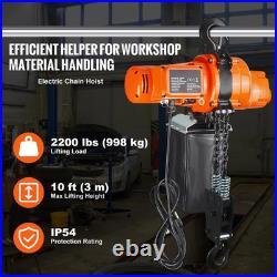 Electric Chain Hoist Single Phase Lifting Crane 1ton / 2200lbs Load 10 ft Lift