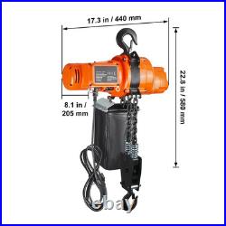 Electric Chain Hoist Single Phase Lifting Crane 1ton / 2200lbs Load 10 ft Lift