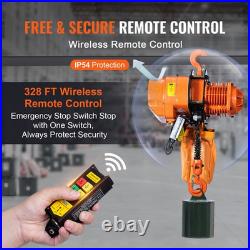 Electric Chain Hoist Three Phase Crane Hoist 4400 Lb 2 Ton Load 20 Ft Lift