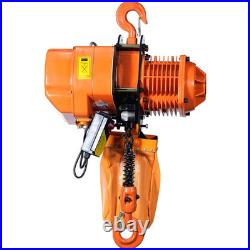 Electric Chain Hoist Three Phase Crane Hoist 4400 Lb 2 Ton Load 20 Ft Lift