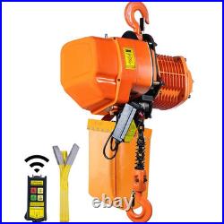 Electric Chain Hoist Three Phase Crane Hoist 4400 Lb 2 Ton Load 20 Ft Lift
