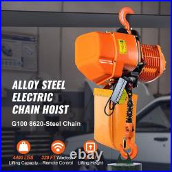 Electric Chain Hoist Three Phase Crane Hoist 4400 Lb 2 Ton Load 20 Ft Lift