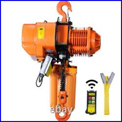 Electric Chain Hoist Three Phase Crane Hoist 4400 Lb 2 Ton Load 20 Ft Lift