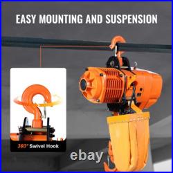 Electric Chain Hoist Three Phase Crane Hoist 4400 Lb 2 Ton Load 20 Ft Lift