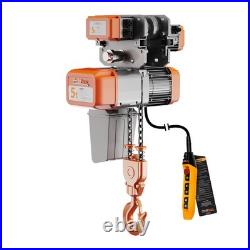 Electric Chain Hoist with Power Trolley 5 ton 1 Speed 208240V 3ø 60HZ 16ft