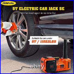 Electric Hydraulic Car Floor Jack 12V 5 Ton Impact Wrench &Tire Inflator Pump US