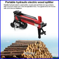 Electric Hydraulic Log Splitter Portable Wood Cutter 7 Ton Splitting 2200W 15A