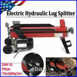 Electric Hydraulic Wood Cutter Log Splitter 7-Ton Splitting Force 2200W 110V-US