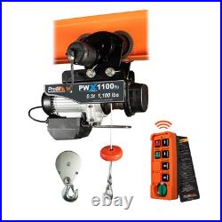 Electric Wire Rope Hoist 1/2 ton 1100 lb 110V 38 ft. With Power Trolley H1 Duty Electric Wire Rope Hoist 1/2 ton 1100 lb 110V 38 ft. With Power Trolley H1 Duty