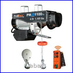 Electric Wire Rope Hoist 1100 lb 110V 1/2 Ton 38 ft. H1 Duty Wireless Remote Electric Wire Rope Hoist 1100 lb 110V 1/2 Ton 38 ft. H1 Duty Wireless Remote