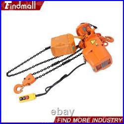 Findmall 1 Ton Electric Chain Hoist with10FT G80 Double Chain Lifting 2200Lbs 110V