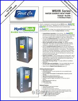 Geothermal Heat Pump 2 Ton Vertical First Co Hydrotech Made USA IN STOCK Firstco