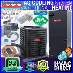 Goodman 3.5 Ton 14.5 SEER2 Ducted AC Central Air Conditioning Split System BYO