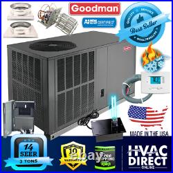 Goodman 3 Ton 14 SEER Packaged Heat Pump Unit Install Kit, Free Accessories