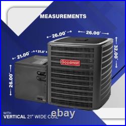 Goodman 3 Ton R32 Central Air Conditioner Unit & Evaporator Coil AC Split System