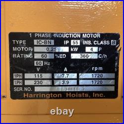 HARRINGTON SNER005L-10 Electric Chain Hoist 115/230V