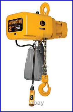 Harrington 1/2 Ton Electric Chain Hoist NEW 10' lift NER NER005L with Chain Cont