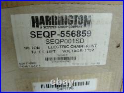 Harrington 1/8ton Electric Chain Hoist 10ft Lift 115v Seq001sd Seqp-556859